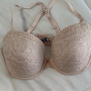 Aerie Lace Push-Up Bra Pink Peach Color Size 34DD